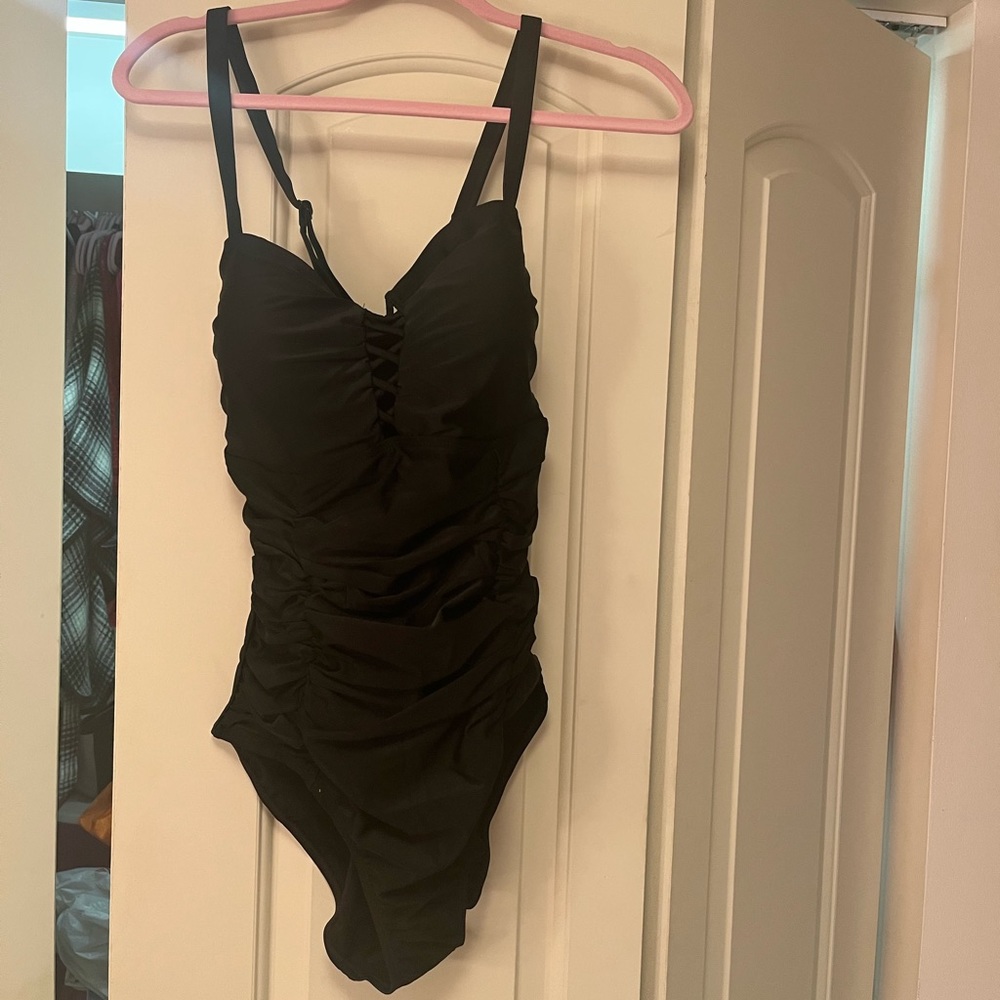 Torrid Black Lattice Swimsuit